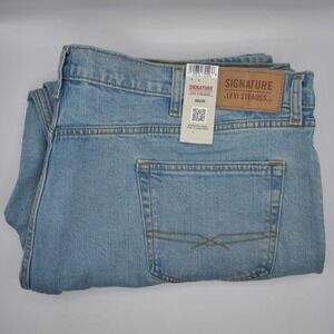Levi Strauss Signature Regular Fit Jeans Big Tall Mens 50x30 Light Stonewash NWT